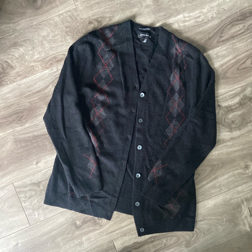 Cashmere Argyle Cardigan